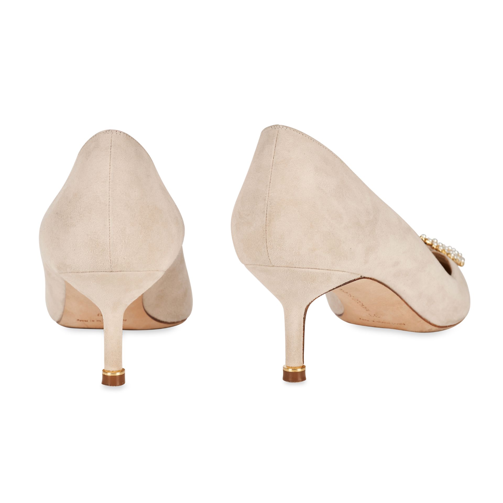 MANOLO BLAHNIK BEIGE HANGISI 50 PEARL HEELS Condition grade B. Size 39. Heel height 50cm. Beige... - Image 2 of 4