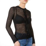 DOLCE & GABBANA LACE CARDIGAN Condition grade A. 80cm chest, 60cm length. Black lace button-up ...