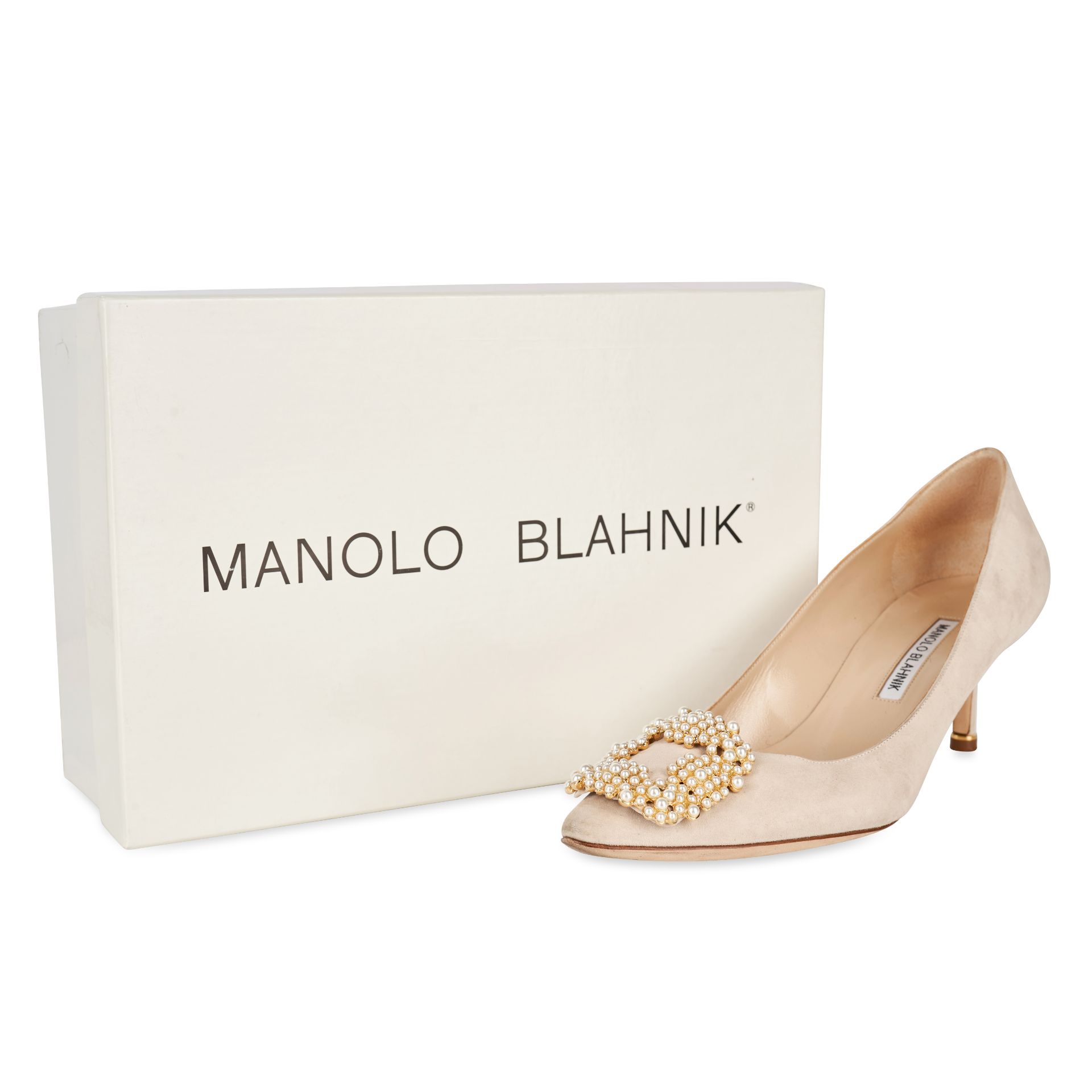 MANOLO BLAHNIK BEIGE HANGISI 50 PEARL HEELS Condition grade B. Size 39. Heel height 50cm. Beige... - Bild 4 aus 4