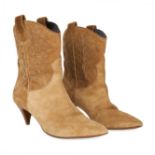 SAINT LAURENT CAMEL COWBOY BOOTS Condition grade B.  Size 37.5. Heel height 5cm. Saint Laurent ...