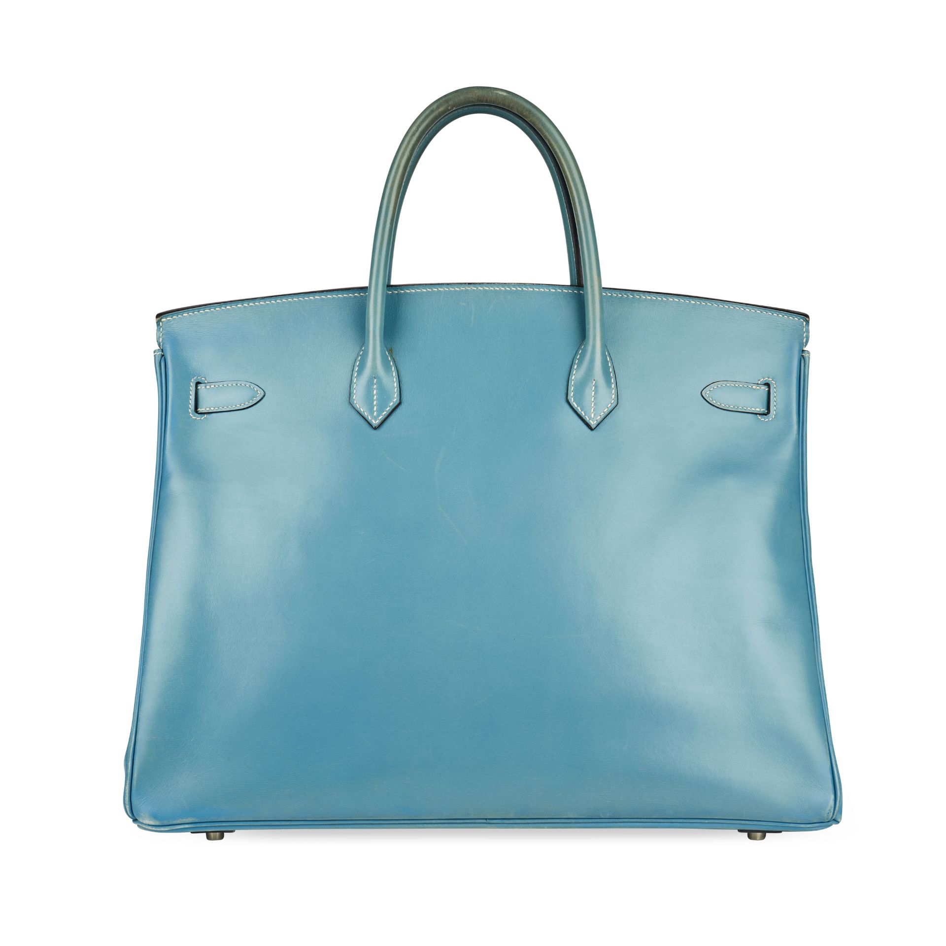 HERMES BLUE BIRKIN 40 BAG Condition grade C+.  Produced in 2000. 40cm long, 30cm high. Top hand... - Image 3 of 7