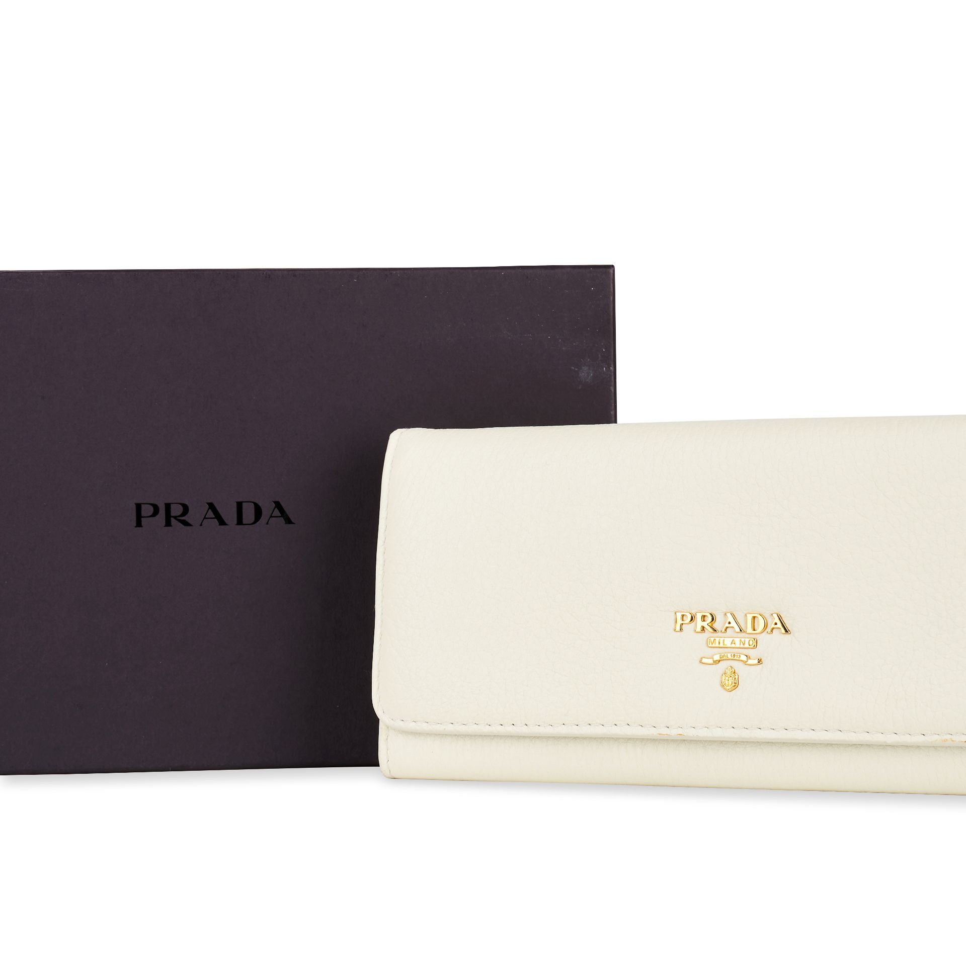 PRADA CREAM GRAINED LEATHER WALLET Condition grade B. 19cm long, 9cm high. Cream toned grained ... - Image 4 of 4