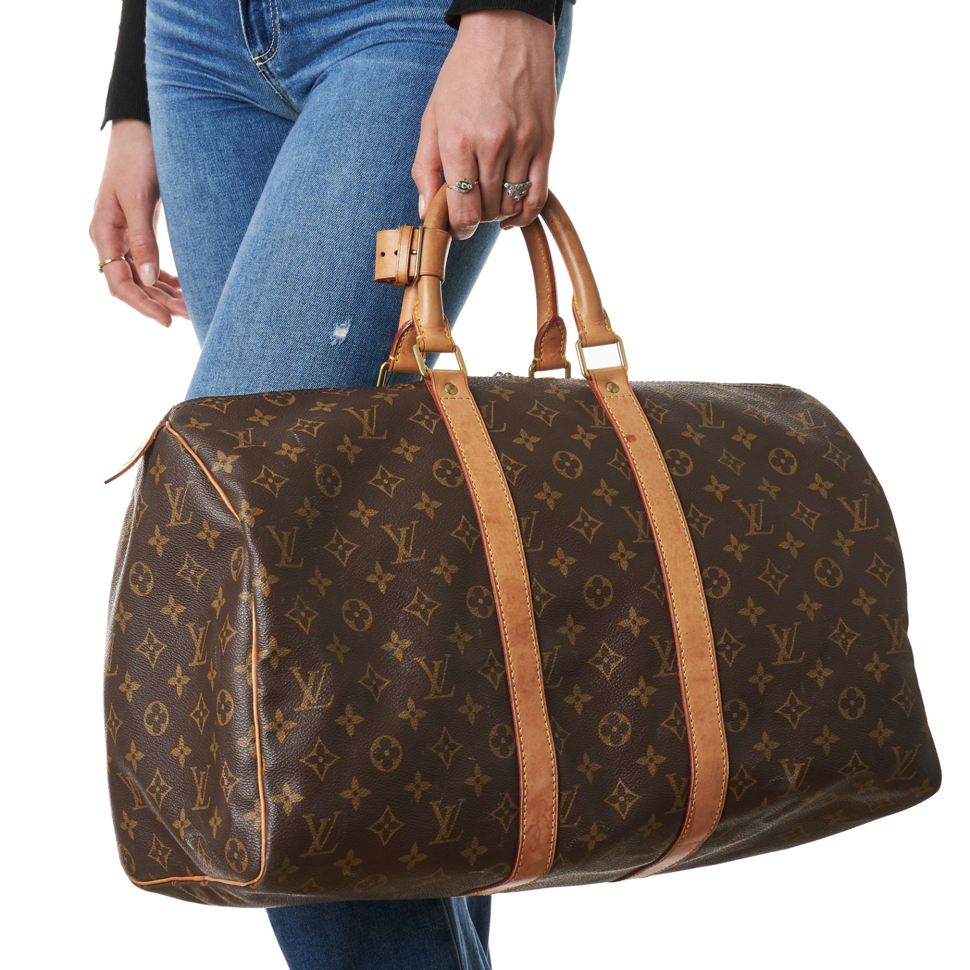 LOUIS VUITTON VINTAGE MONOGRAM KEEPALL 45 Condition grade B-. Produced in 2002. 45cm long, 30cm... - Bild 6 aus 6