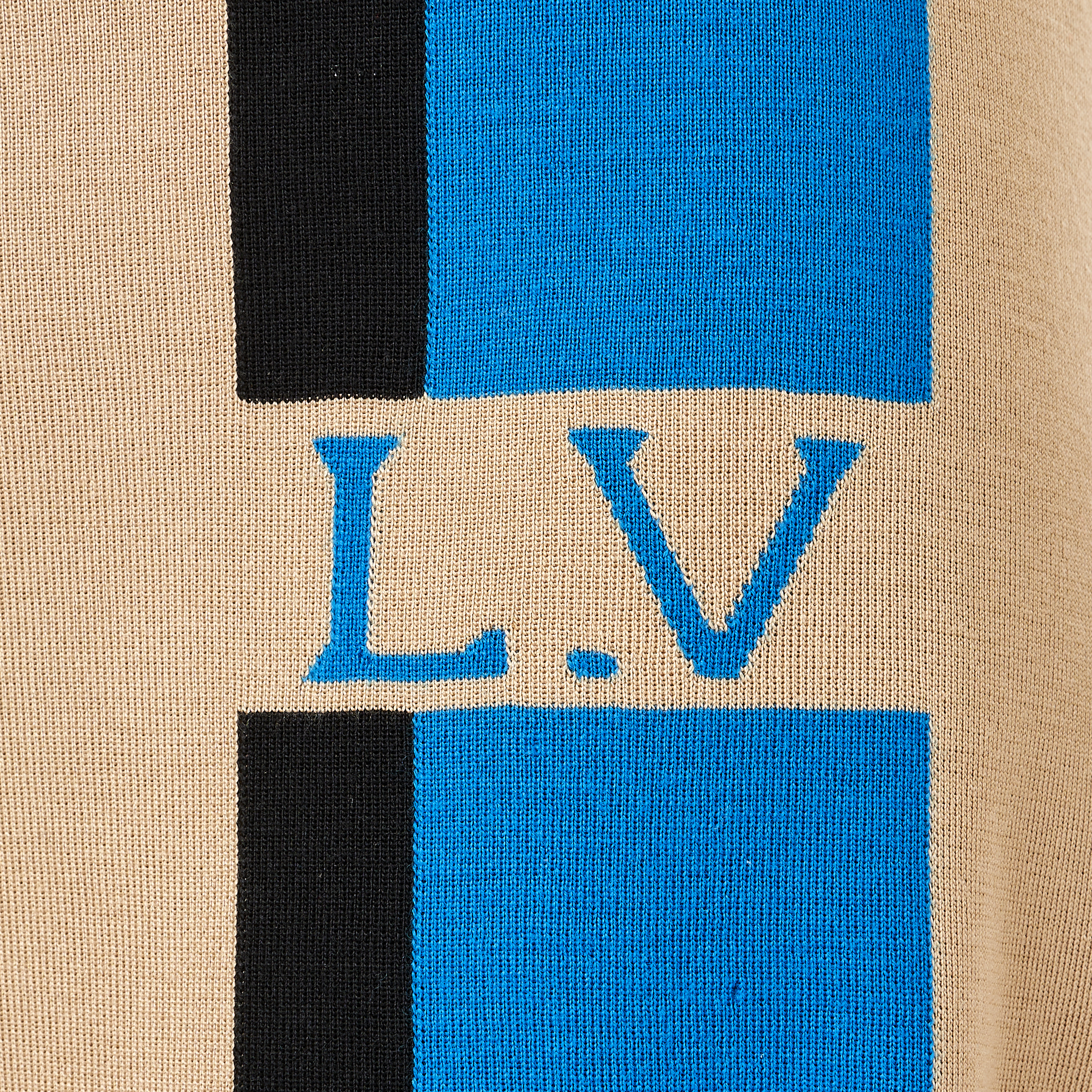 LOUIS VUITTON LOGO DRESS Condition grade B-. Size M. 80cm chest, 90cm length. Beige, blue, and ... - Image 3 of 3