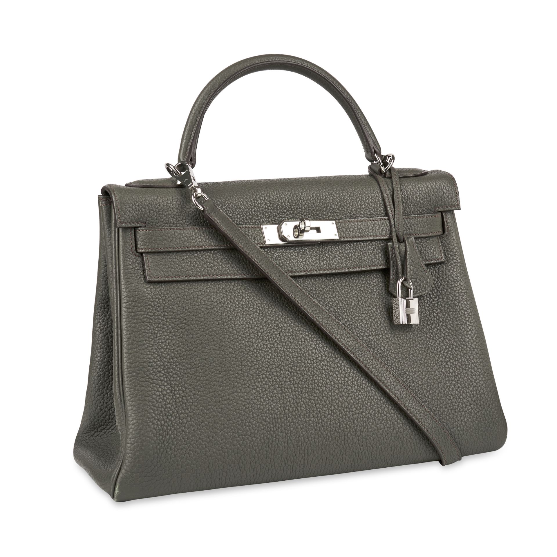 HERMES OLIVE KELLY 32 RETOURNE BAG Condition grade B-.  Produced in 2012. 32cm long, 22cm high.... - Image 2 of 6