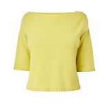 VALENTINO YELLOW CASHMERE JUMPER Condition grade B+. Size S. 100cm chest, 50cm length. Yellow t...