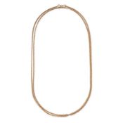 AN ANTIQUE BELCHER CHAIN NECKLACE in yellow gold, comprising a row of belcher links with a double...