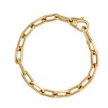 CARTIER, A SANTOS DE CARTIER GOLD BRACELET in 18ct yellow gold, comprising a row of interlocking ...