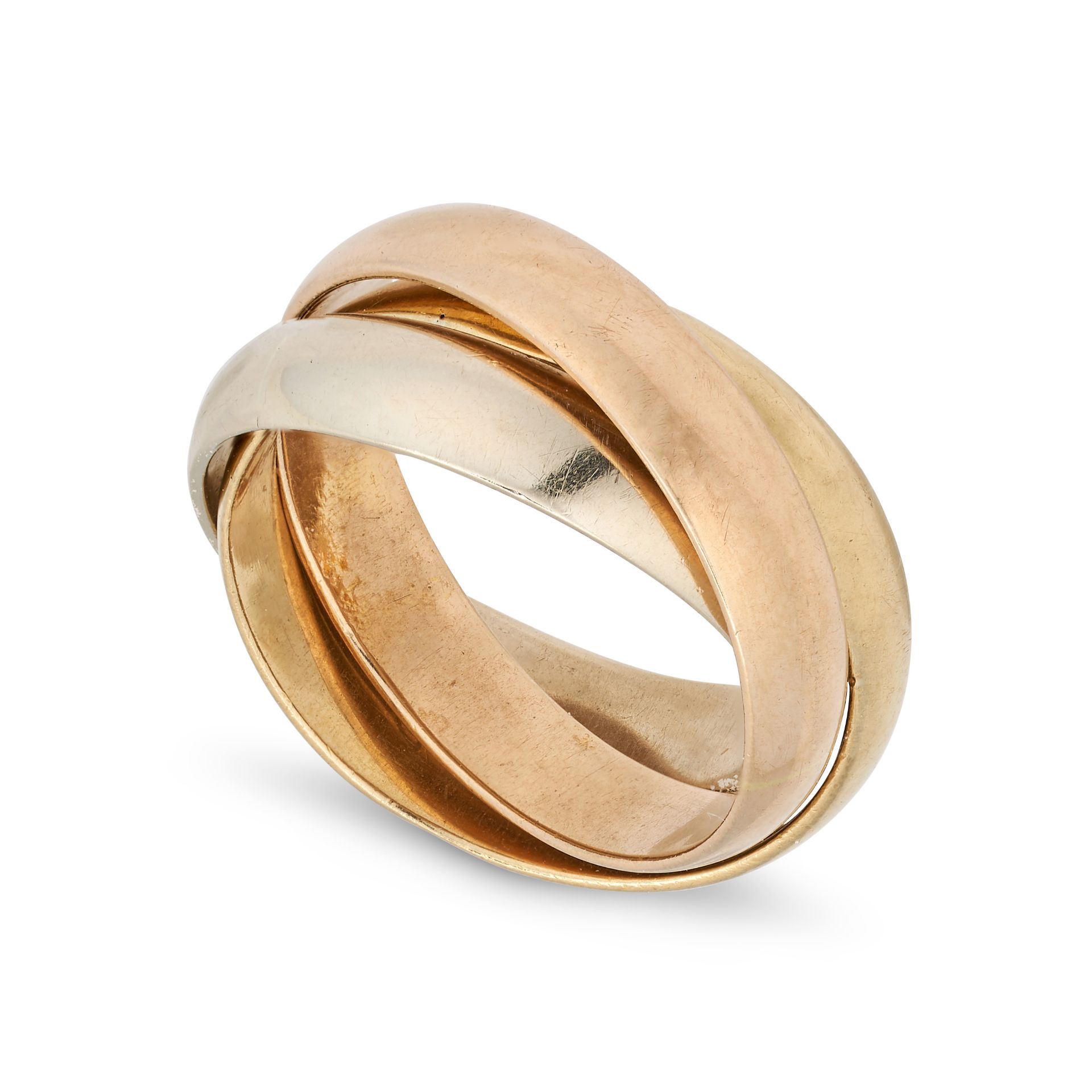 LES MUST DE CARTIER, A TRINITY RING in 18ct yellow, white and rose gold, comprising three interlo... - Image 2 of 2
