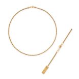 A COLLECTION OF GOLD JEWELLERY in 22ct yellow gold, including a rope chain necklace, stamped 919,...