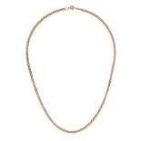 A GOLD CHAIN NECKLACE in 14ct rose gold, comprising a series of fancy links, no assay marks, 56.0...