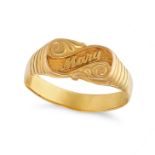 A GOLD DRESS RING in 22ct yellow gold, accented by the name 'Mary', no assay marks, size T1/2 / 1...