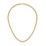 A GOLD ROPE CHAIN NECKLACE in 22ct yellow gold, comprising a series of rope links, stamped 916, 5...