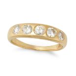A DIAMOND BAND RING in 18ct yellow gold, set with five round brilliant cut diamonds all totalling...