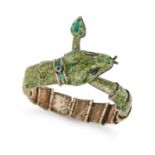 A MEXICAN ENAMEL SNAKE BRACELET in silver, designed as a snake formed of a series of articulated ...