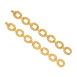 VAN CLEEF & ARPELS, A PAIR OF VINTAGE GOLD BRACELETS in 18ct yellow gold, each bracelet designed ...