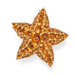 POMELLATO, A CITRINE STARFISH RING in 18ct rose gold, designed as a starfish, set throughout with...