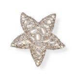 POMELLATO, A MOONSTONE AND WHITE TOPAZ STARFISH RING in 18ct white gold, designed as a starfish, ...