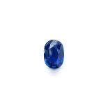 NO RESERVE - AN UNMOUNTED UNHEATED KASHMIR SAPPHIRE oval cut, 3.01 carats. Accompanied by two fac...