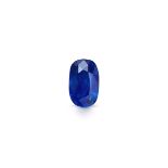 NO RESERVE - AN UNMOUNTED UNHEATED KASHMIR SAPPHIRE oval cut, 3.27 carats. Accompanied by two fac...