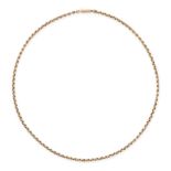 A GOLD CHAIN NECKLACE in 9ct yellow gold, comprising a row of trace links, stamped 9C, 46.0cm, 8.5g.