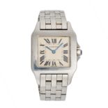 CARTIER - A CARTIER SANTOS DEMOISELLE MID SIZE WRISTWATCH in stainless steel, 2701, quartz moveme...