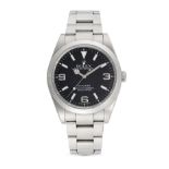 ROLEX - A ROLEX OYSTER PERPETUAL EXPLORER WRISTWATCH in stainless steel, 214270, c.2013, the blac...