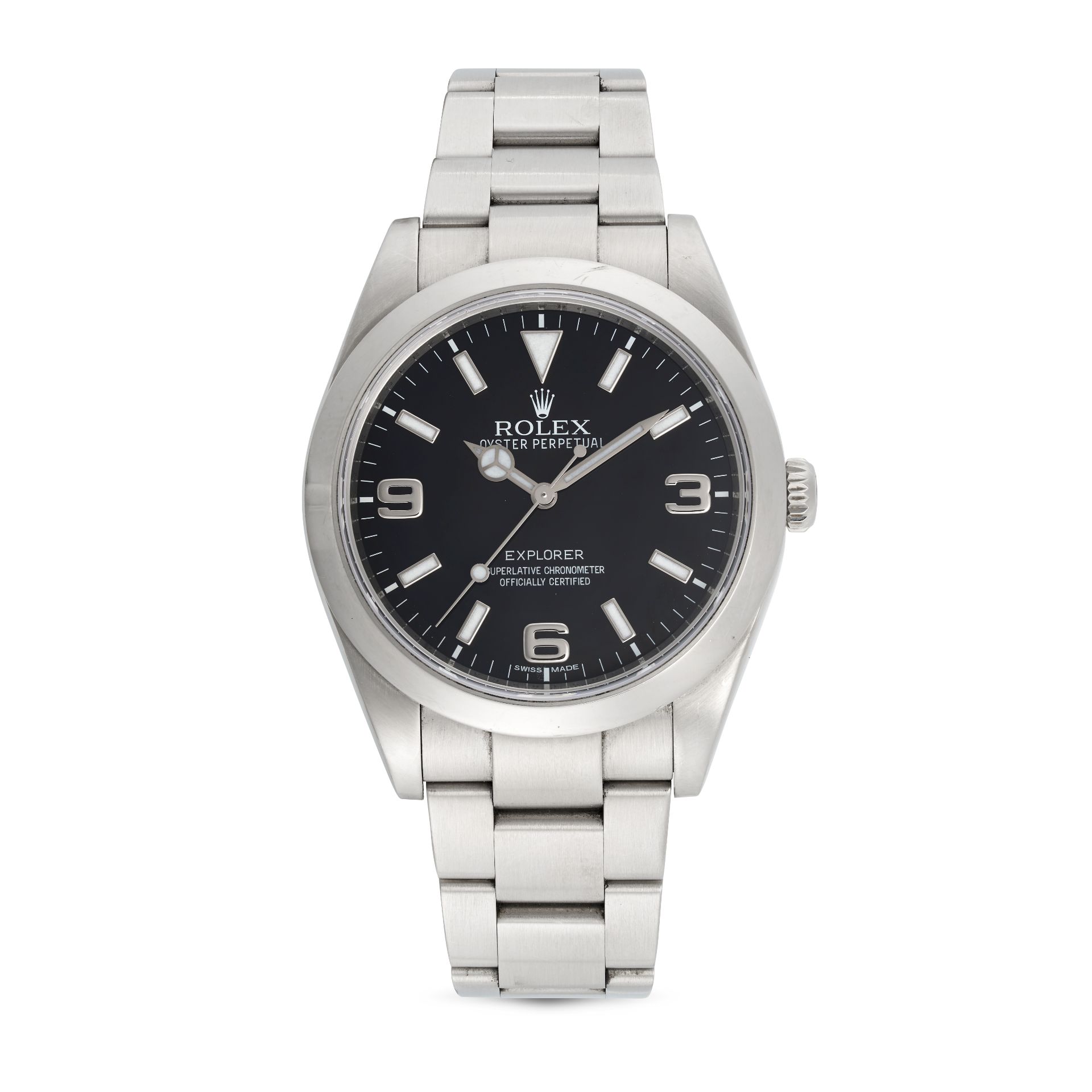 ROLEX - A ROLEX OYSTER PERPETUAL EXPLORER WRISTWATCH in stainless steel, 214270, c.2013, the blac...
