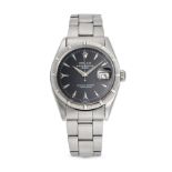 ROLEX - A ROLEX OYSTER PERPETUAL DATE WRISTWATCH in stainless steel, 6535, c.late 1950s, the blac...