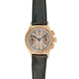 UNIVERSAL - A VINTAGE UNIVERSAL CHRONOGRAPH WRISTWATCH in 18ct yellow gold, 567500, the circular ...