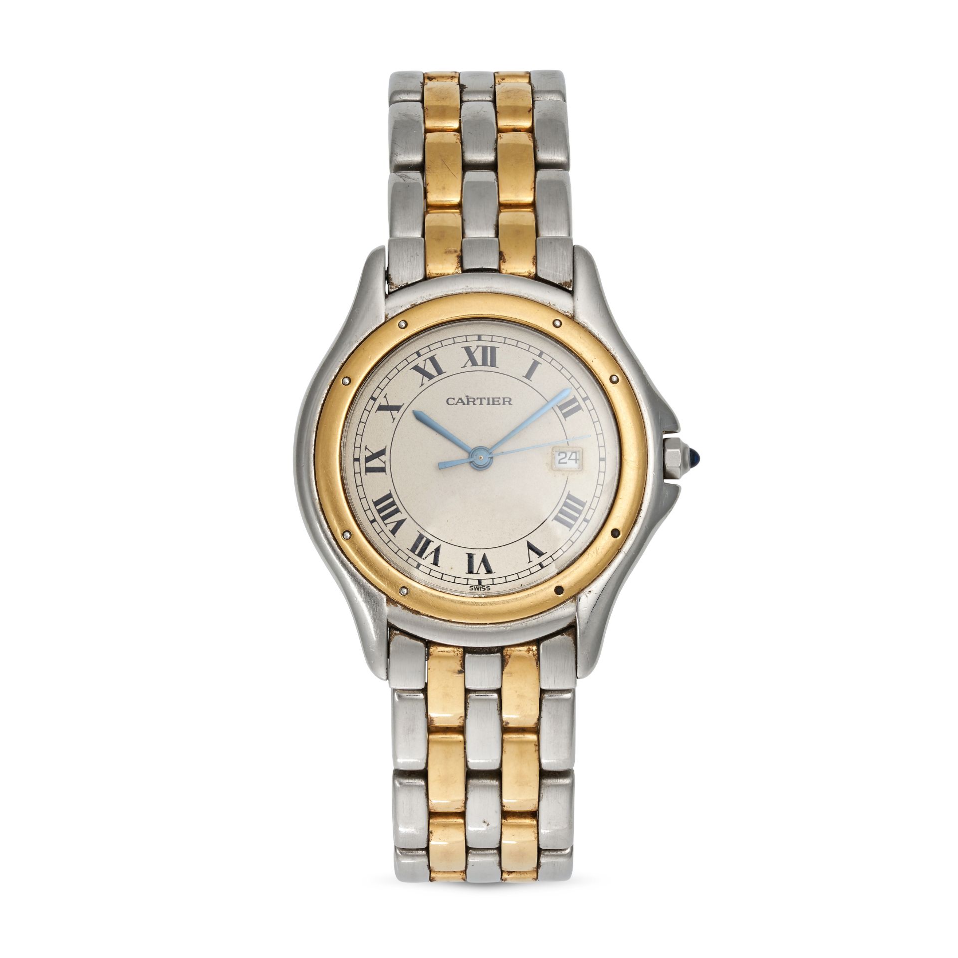 CARTIER - A BIMETAL CARTIER PANTHERE COUGAR in stainless steel and yellow gold, 187904, quartz mo...