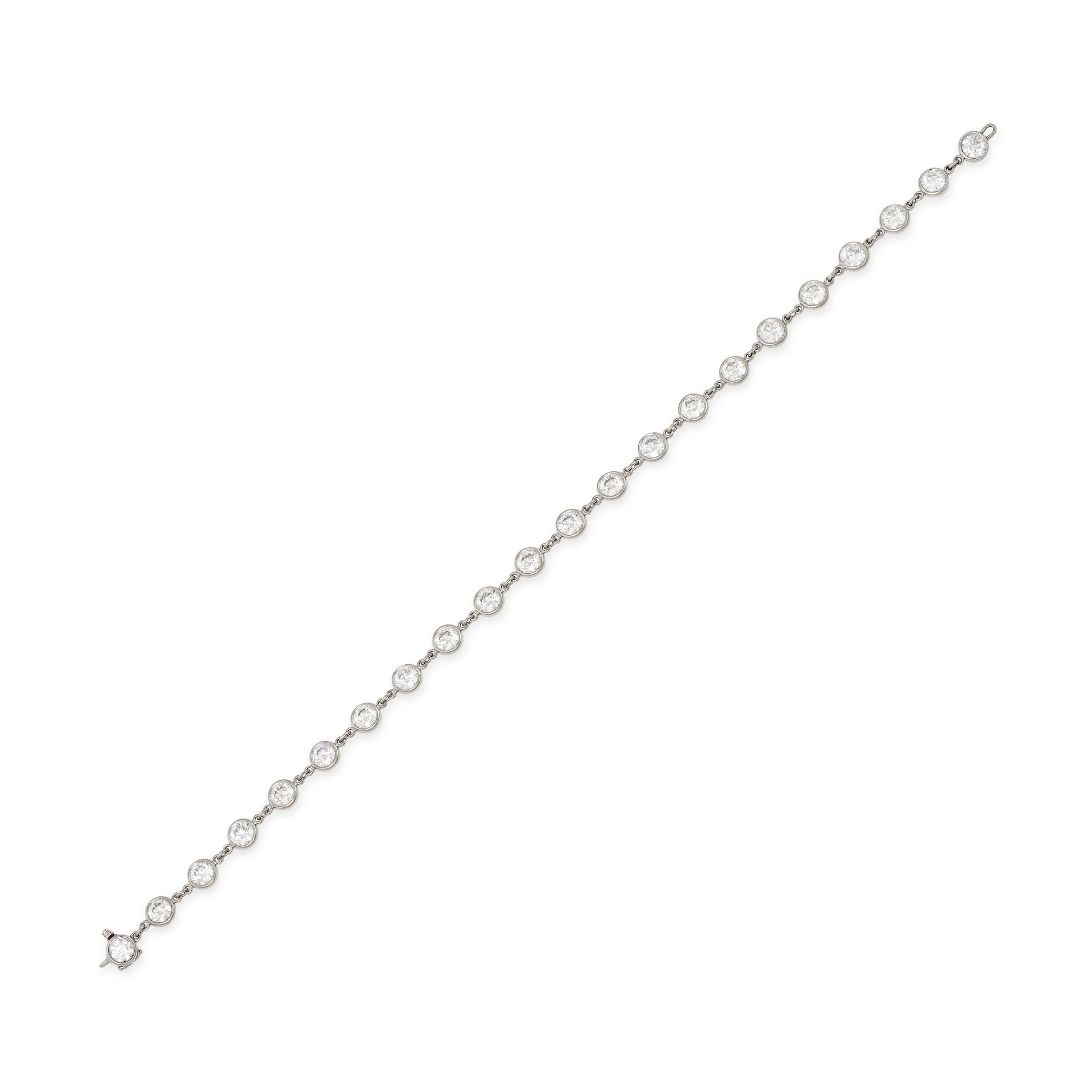 ELSA PERETTI FOR TIFFANY & CO., A DIAMONDS BY THE YARD DIAMOND BRACELET in platinum, comprising a...