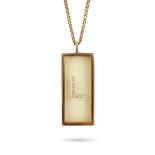 NO RESERVE - A DIAMOND PENDANT NECKLACE in 18ct and 9ct yellow gold, the rectangular pendant set ...