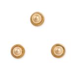 NO RESERVE - A SET OF GOLD DRESS STUDS in 15ct yellow gold, comprising three dress studs set with...