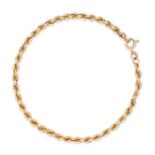NO RESERVE - A GOLD BRACELET in 9ct yellow gold, comprising a row of twisted fancy links, stamped...