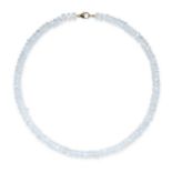 A RAINBOW MOONSTONE BEAD NECKLACE in 9ct yellow gold, comprising a row of faceted rainbow moonsto...