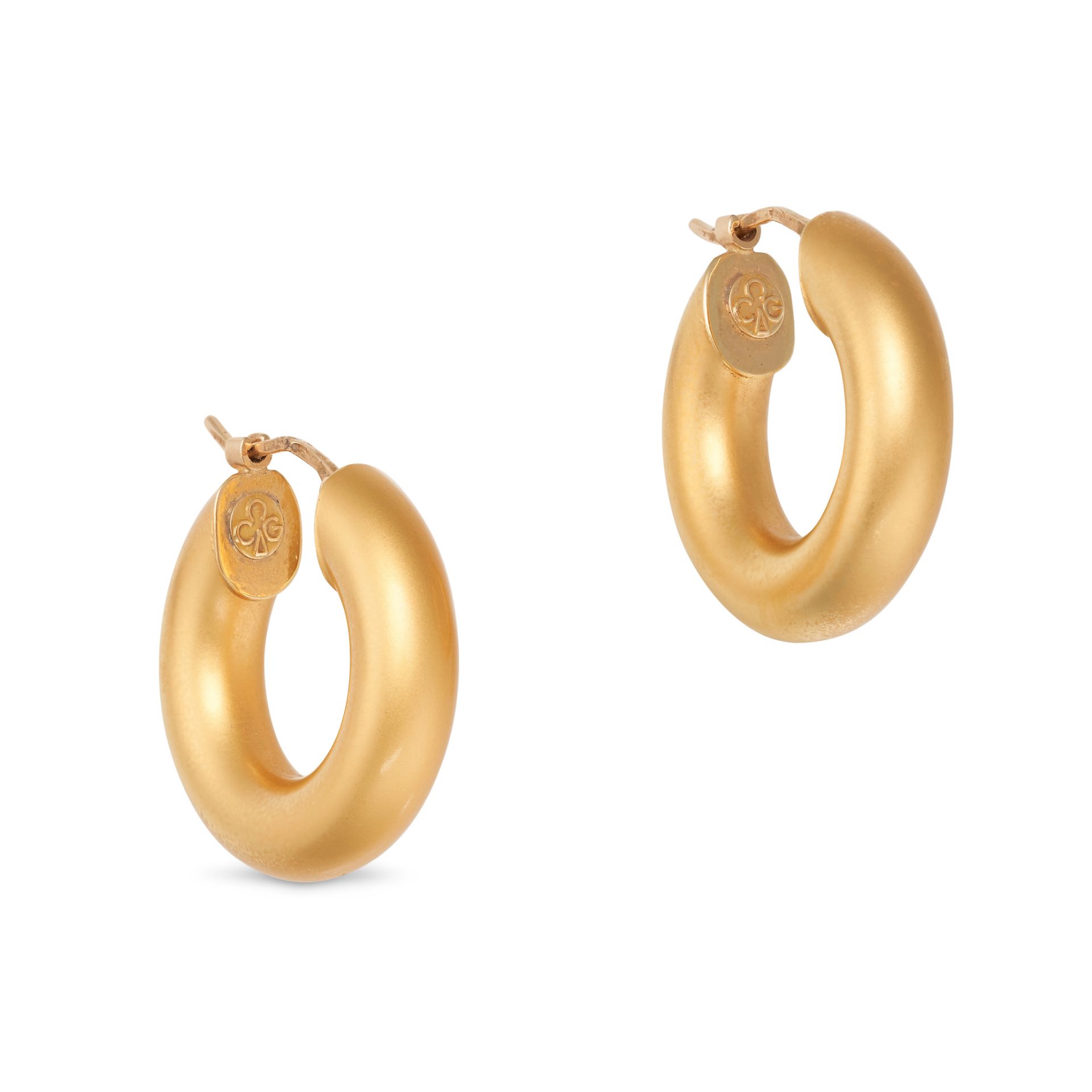 CHARLES GAUET, A PAIR OF GOLD HOOP EARRINGS in 18ct yellow gold, designed as a polished gold hoop... - Image 2 of 2