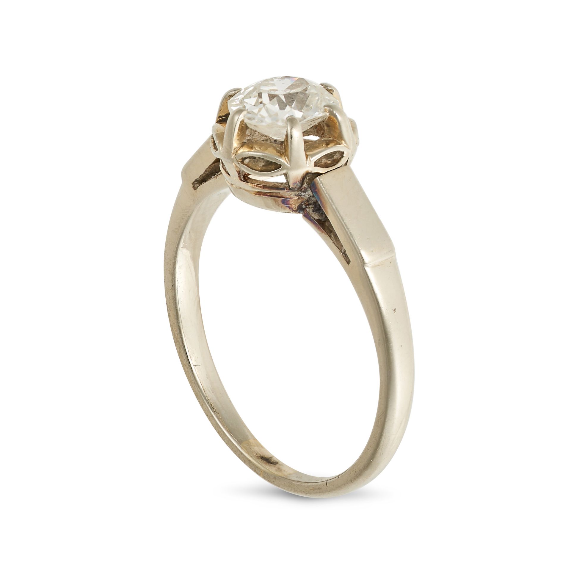 A SOLITAIRE DIAMOND RING in 18ct white gold, set with an old cut diamond of approximately 0.95 ca... - Image 2 of 2