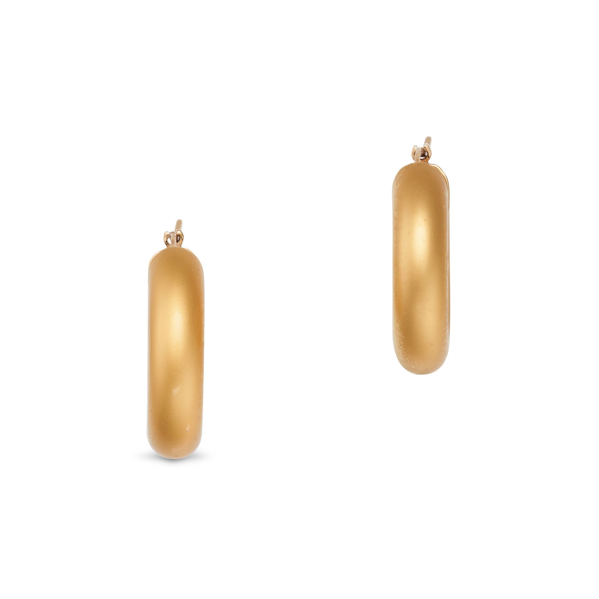 CHARLES GAUET, A PAIR OF GOLD HOOP EARRINGS in 18ct yellow gold, designed as a polished gold hoop...
