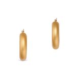 CHARLES GAUET, A PAIR OF GOLD HOOP EARRINGS in 18ct yellow gold, designed as a polished gold hoop...