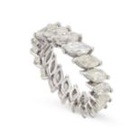 NO RESERVE - A DIAMOND FULL ETERNITY RING set all round with a row of marquise cut diamonds all t...