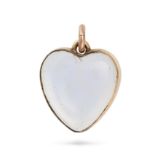 AN ANTIQUE ROCK CRYSTAL HEART PENDANT in yellow gold, the heart shaped pendant set on both sides ...