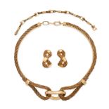 ANDRE VASSORT FOR BOUCHERON, A VINTAGE MARINER ROPE NECKLACE, EARRINGS AND BRACELET SUITE in 18ct...