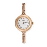 ROLEX - A LADIES ANTIQUE ROLEX COCKTAIL WATCH in 9ct rose gold, 15 jewel Swiss movement, the circ...