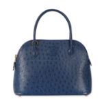 HERMÈS BLEU SAPHIR OSTRICH BOLIDE 27 BAG Condition grade B-. 27cm long, 19cm high. 40cm shoulde...