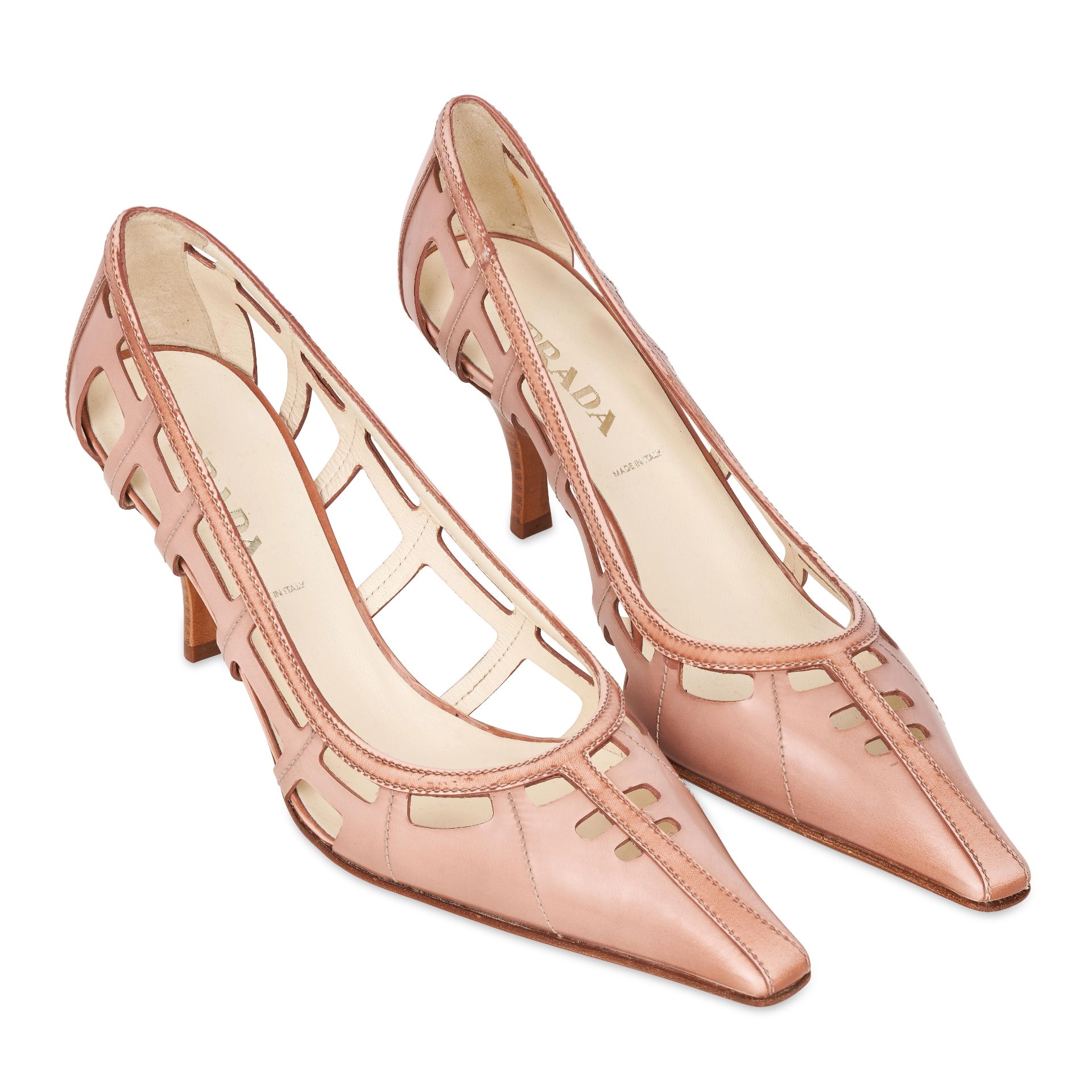 PRADA PINK POINTED HEELS Condition grade A. Size 36.5. Heel height 8cm. Pink toned patent leath...