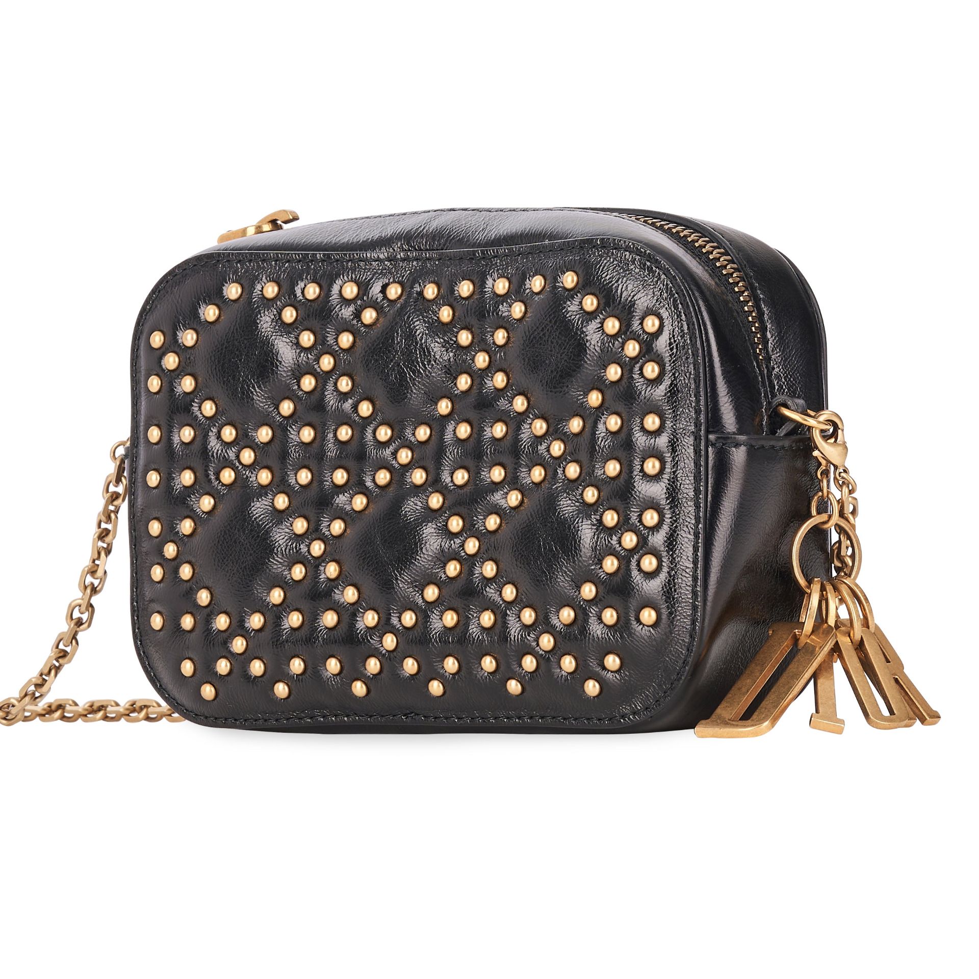 CHRISTIAN DIOR STUDDED MINI CAMERA BAG Condition grade A-. 15.5cm long, 11cm high. 55cm removab... - Image 2 of 5