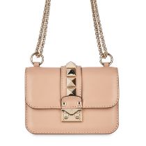 VALENTINO GARAVANI ROCKSTUD LOCK BAG Condition grade A-. 17cm long, 12.5cm high. 31cm doubled s...