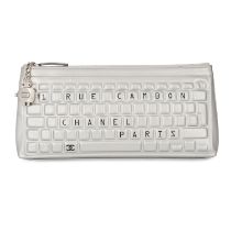 CHANEL SILVER KEYBOARD CLUTCH BAG Condition grade B+. Produced between 2016 and 2017. 30cm long...