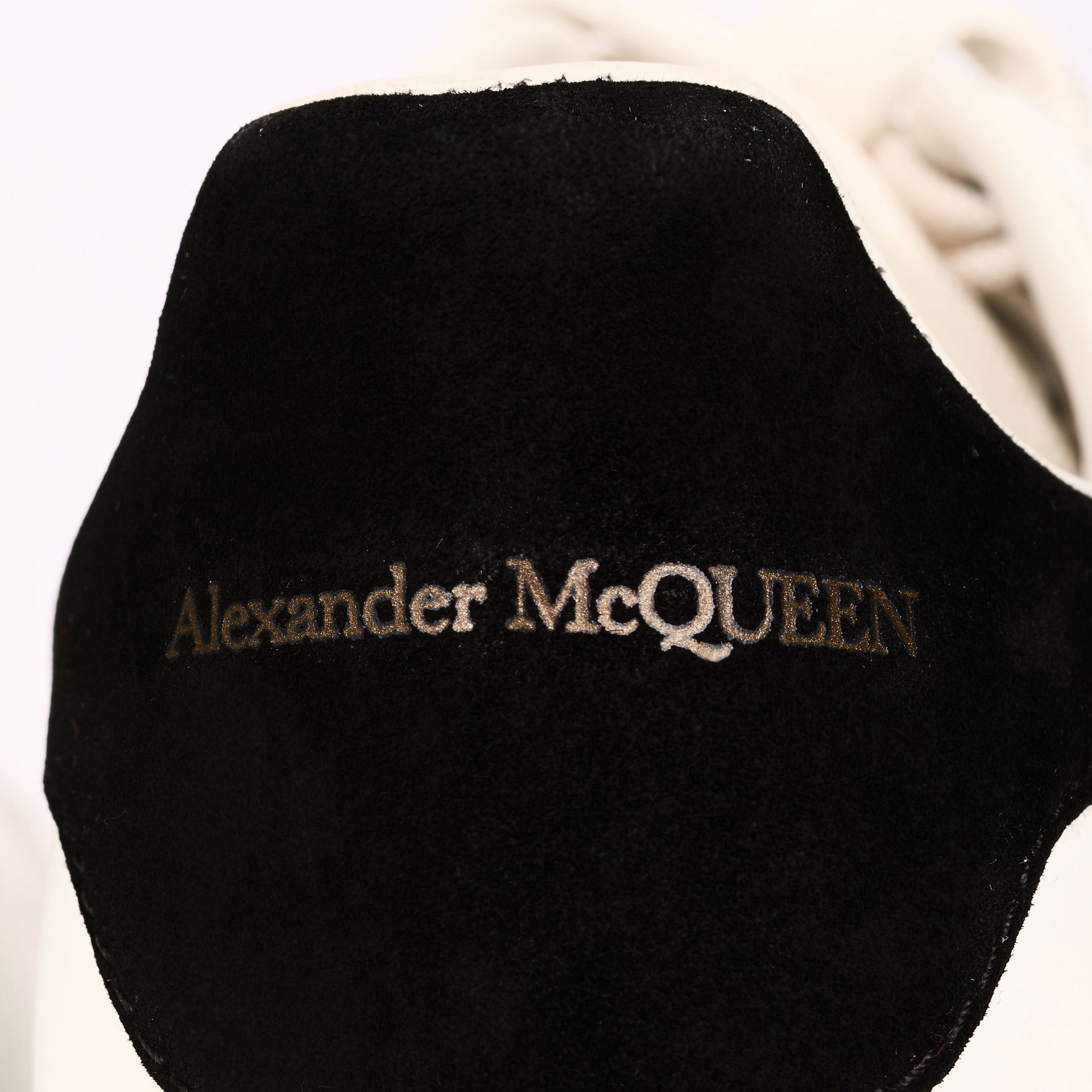ALEXANDER MCQUEEN EXAGGERATED-SOLE TRAINERS Condition grade B.  Size 35. White trainers with bl... - Image 2 of 2
